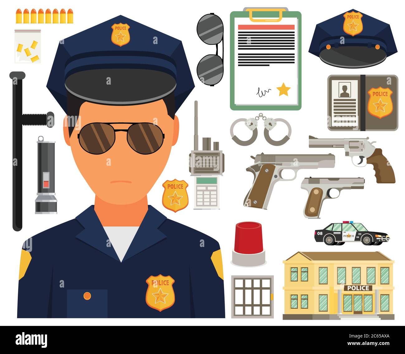 Policeman icon cartoon style hi-res stock photography and images - Alamy