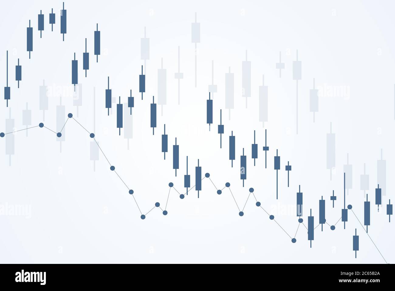 Stock market or forex trading graph. Chart in financial market vector illustration Abstract finance background. Stock Vector