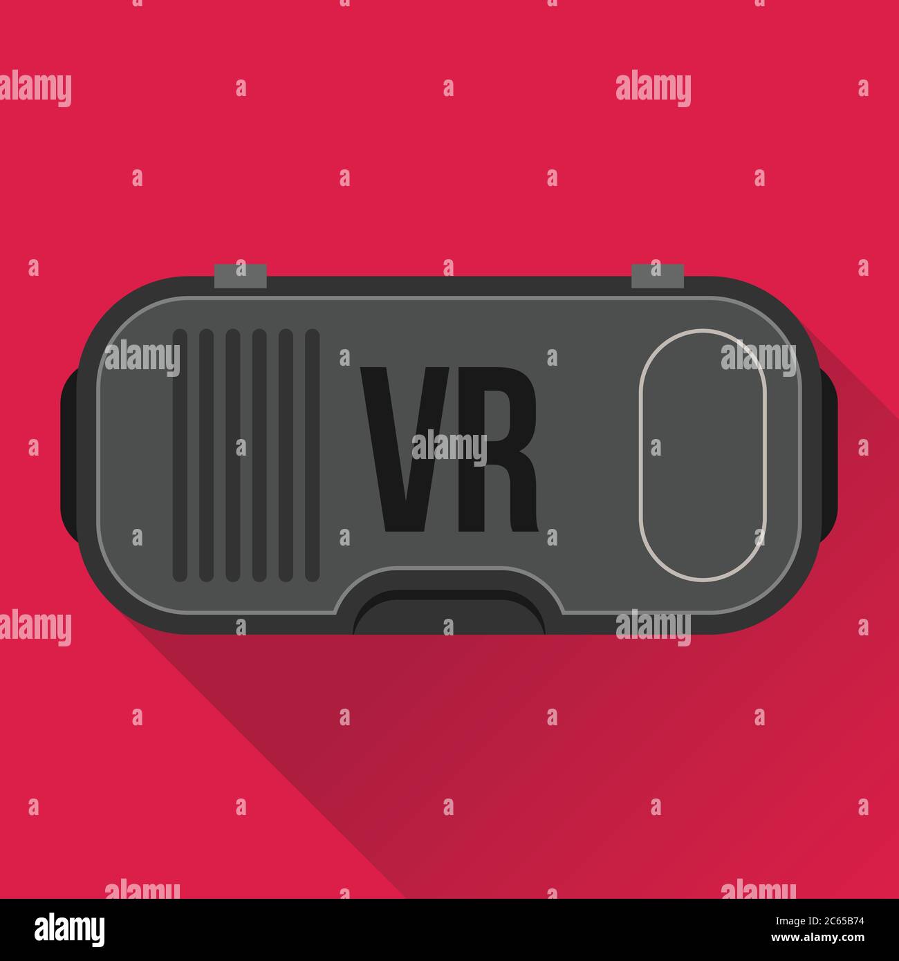 Virtual reality headset. VR technology glasses flat icon. Stock Vector