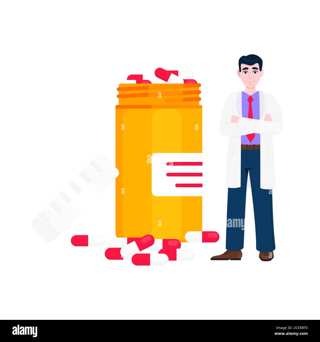 Take a pill concept or medical reminder flat style design vector
