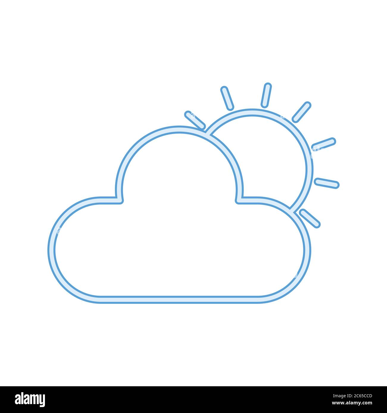 Unique Sun & Cloud Vector Line Icon Stock Vector Image & Art - Alamy