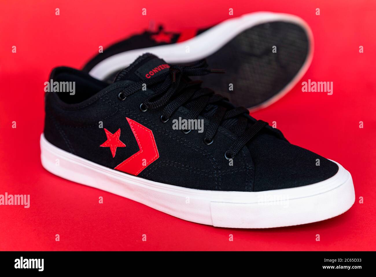 BELGRADE, Serbia – July 07. 2020: Brand new Converse Star Replay Ox  sneakers studio portrait - illustrative editorial Stock Photo - Alamy