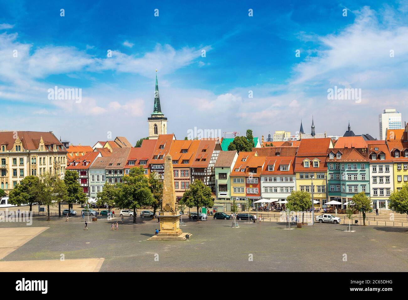 Historical city centre in Erfurt in a beautiful summer day, Germany ...