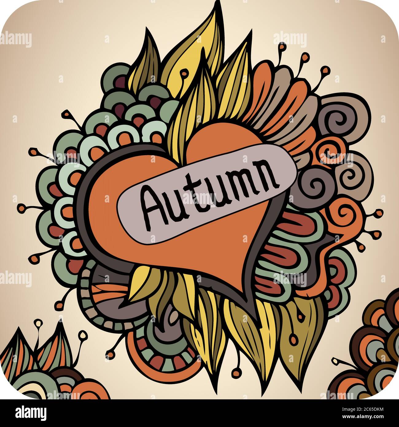 Vector autumn floral card design Stock Vector Image & Art - Alamy