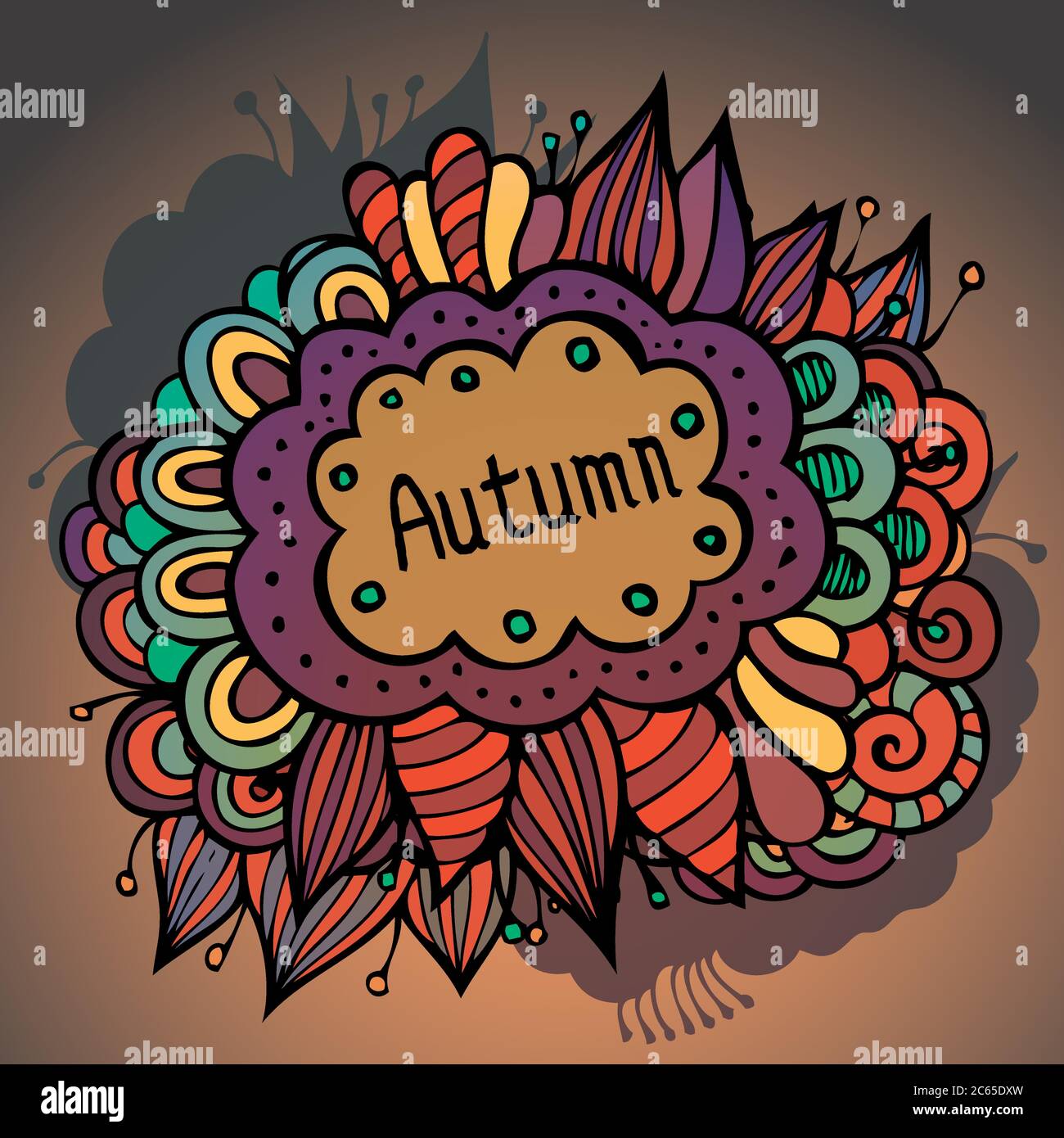Vector autumn floral and leaves card design Stock Vector Image & Art ...