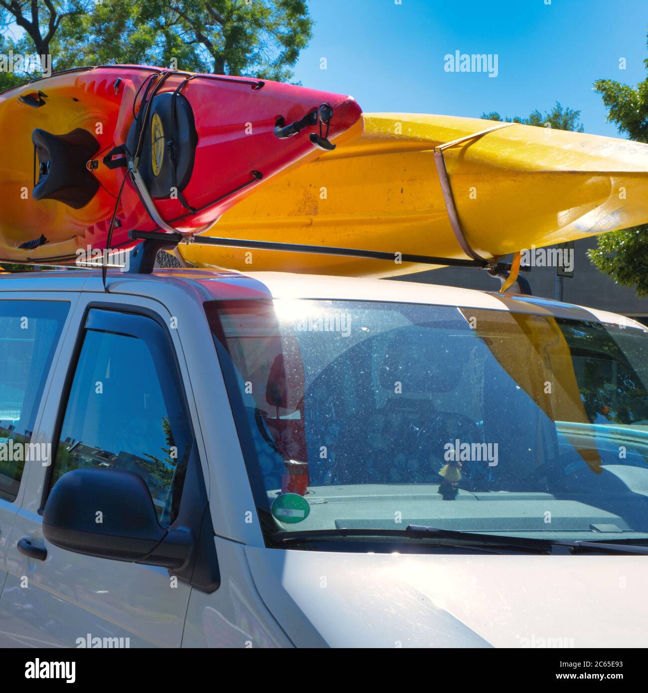 Kayaks on car hires stock photography and images Alamy