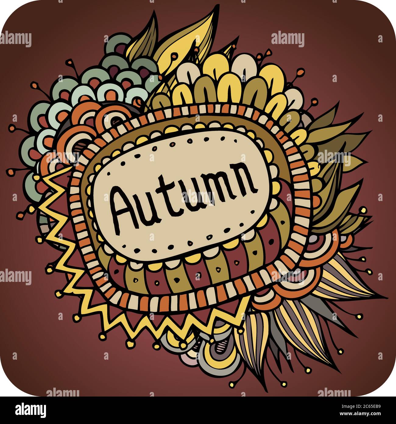 Vector autumn floral and leaves card design Stock Vector Image & Art ...
