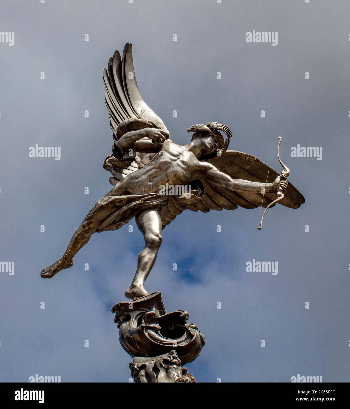 Statue of Anteros, mistakenly called Eros, in Piccadilly Circus, London