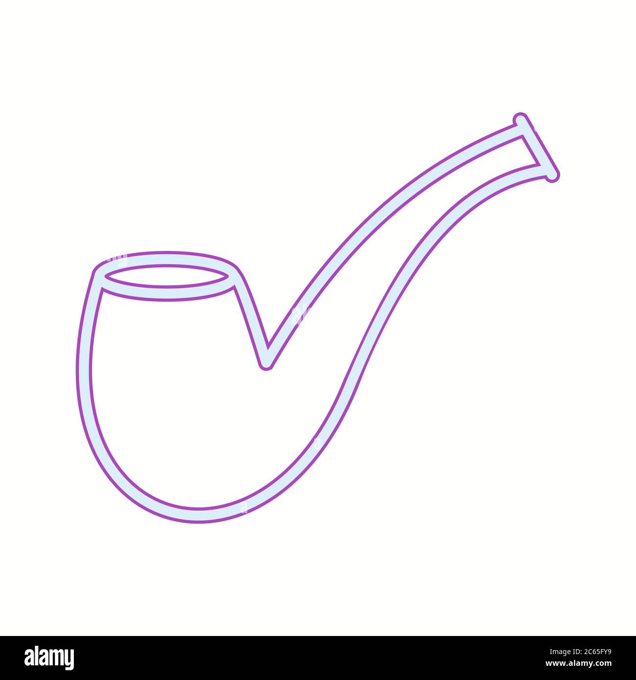 Unique Smoking Pipe Vector Line Icon Stock Vector