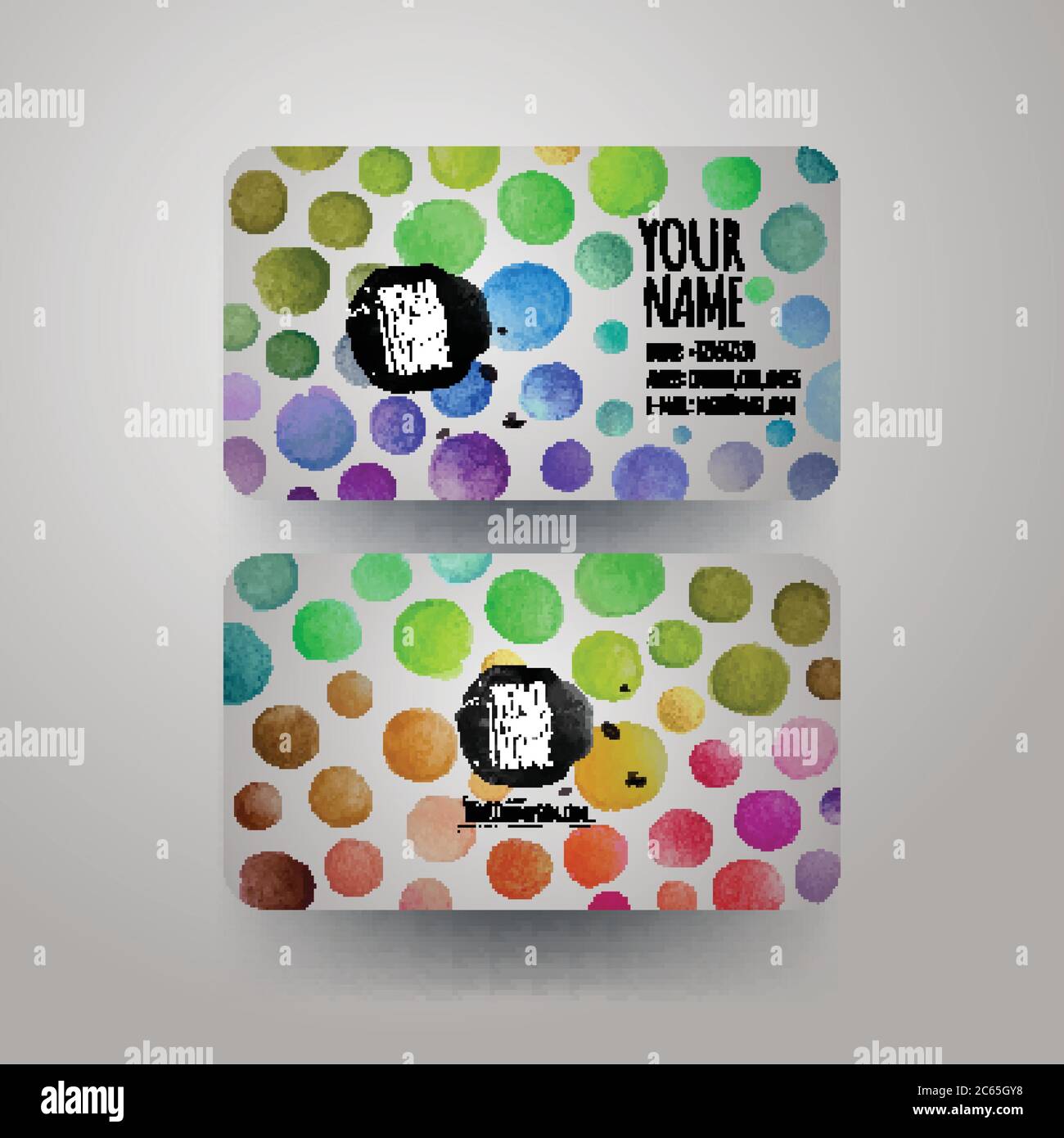 watercolor colorfull dots paint card design Stock Vector Image & Art