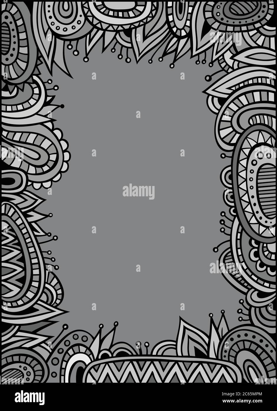 Decorative spring border Black and White Stock Photos & Images - Alamy
