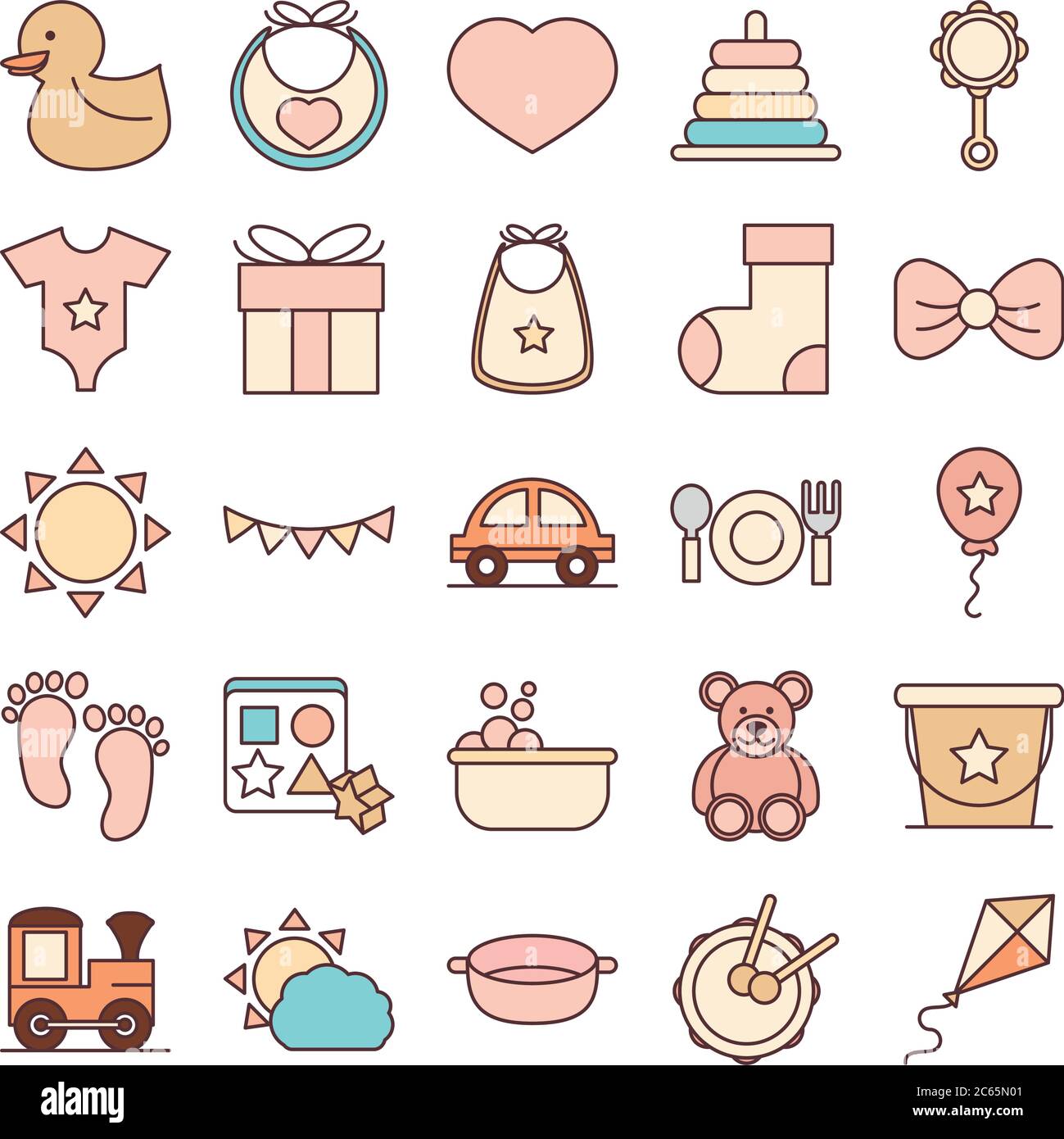 https://c8.alamy.com/comp/2C65N01/baby-feeding-toys-and-clothes-welcome-newborn-icons-set-line-and-fill-design-vector-illustration-2C65N01.jpg