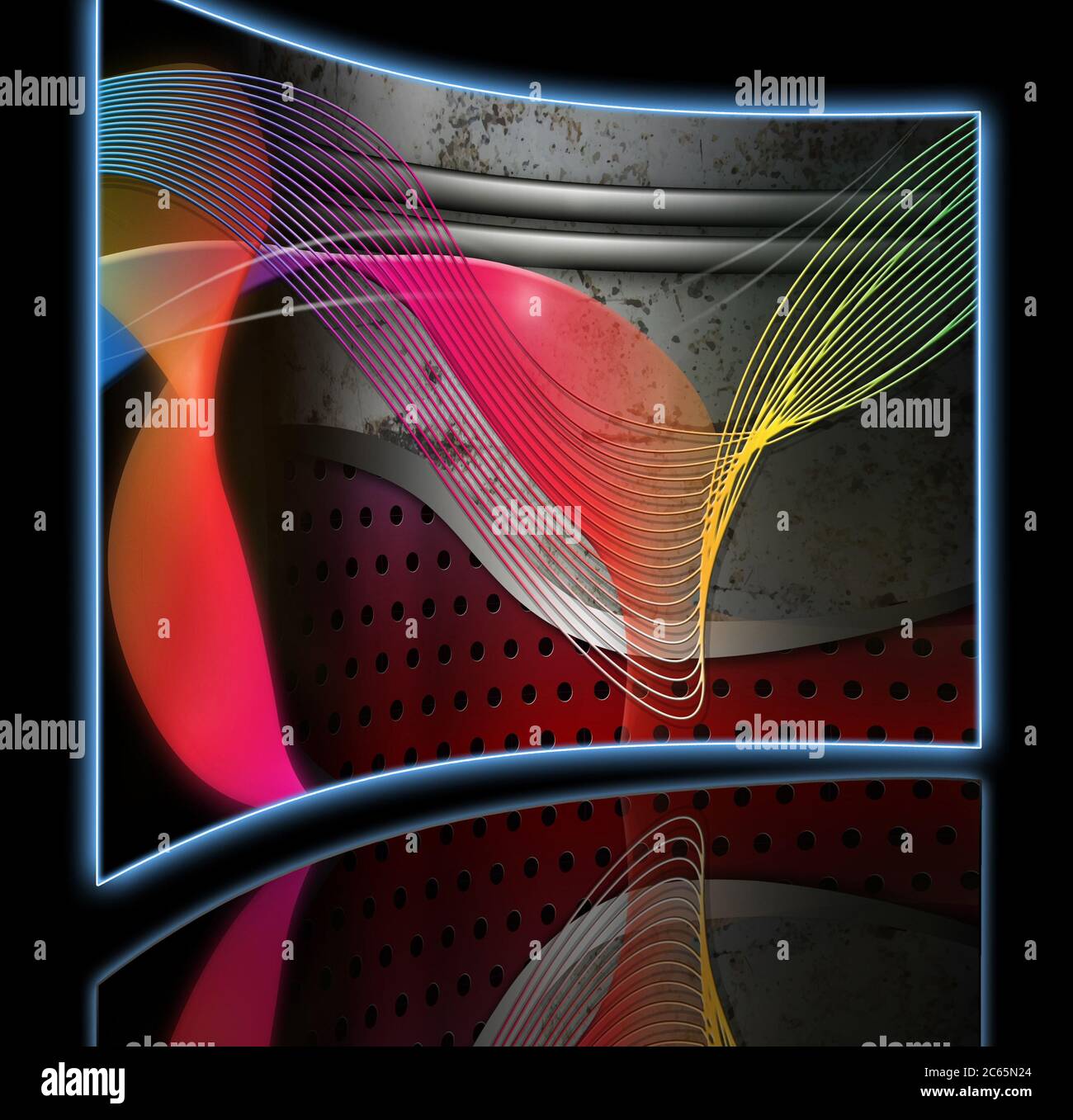 Color full abstract cables line made in 3d software Stock Photo - Alamy