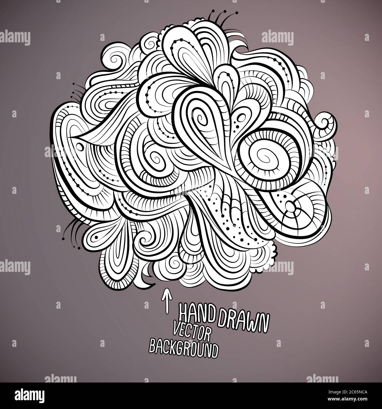 Vector floral abstract hand drawn design Stock Vector Image & Art - Alamy