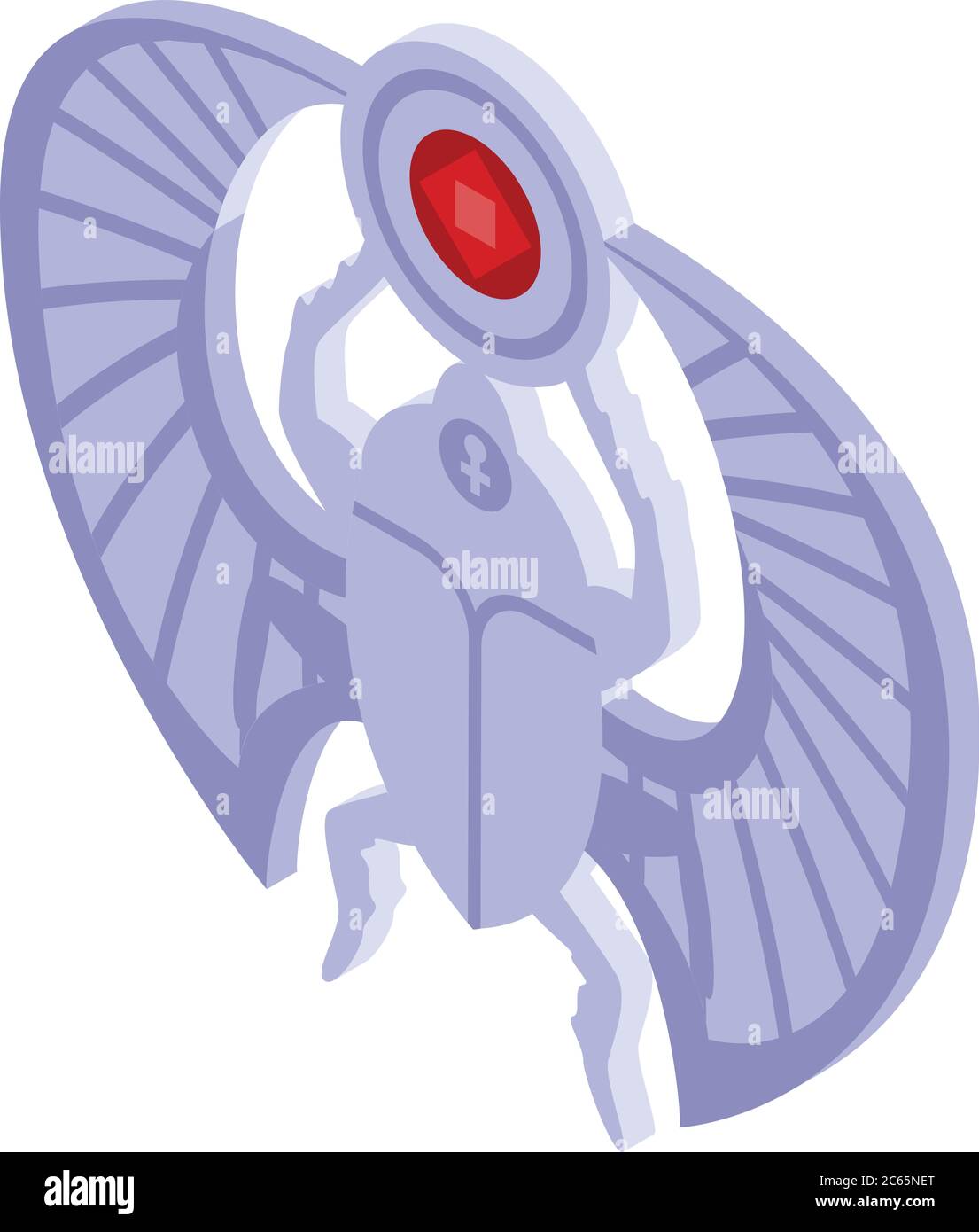 Scarab beetle icon, isometric style Stock Vector