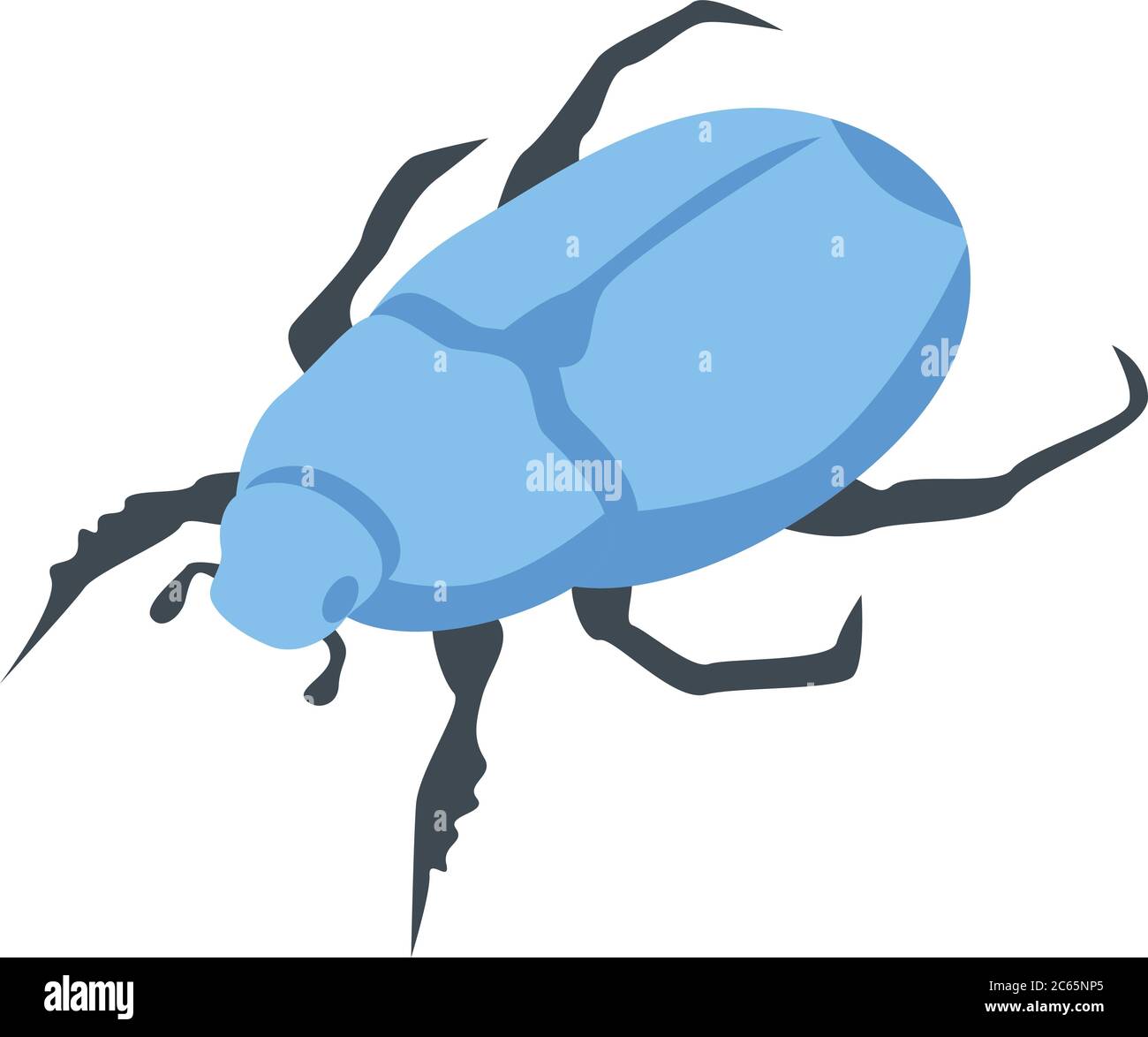Blue scarab icon, isometric style Stock Vector