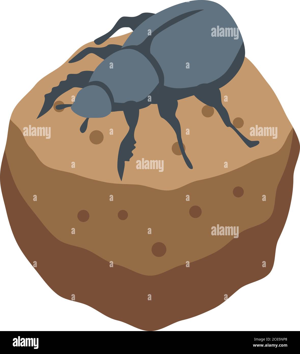Ground scarab icon, isometric style Stock Vector