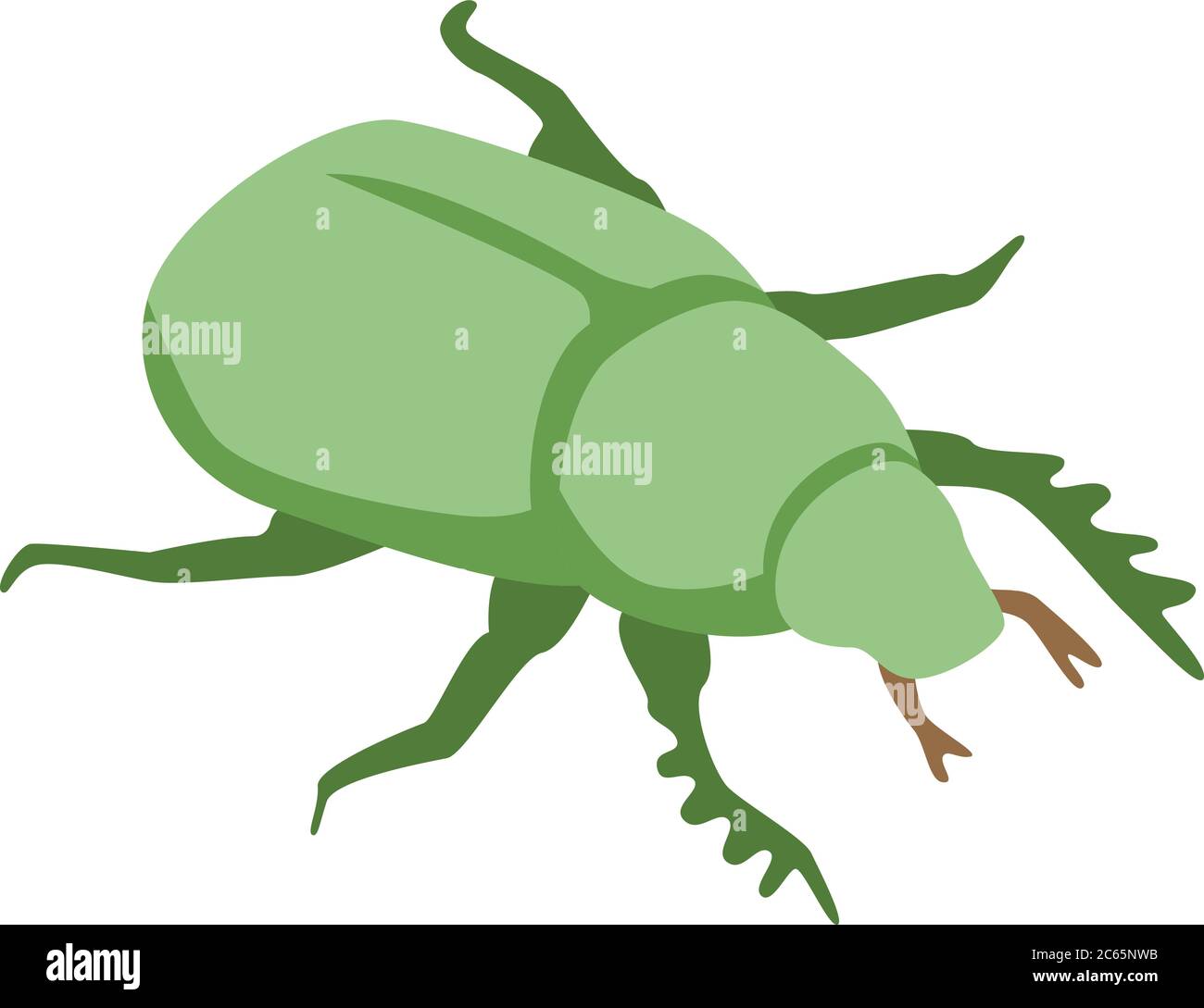 Green scarab icon, isometric style Stock Vector