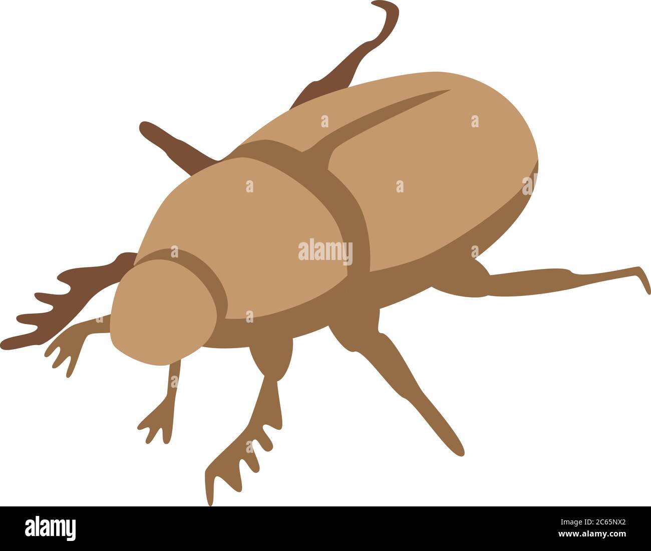 Brown scarab icon, isometric style Stock Vector