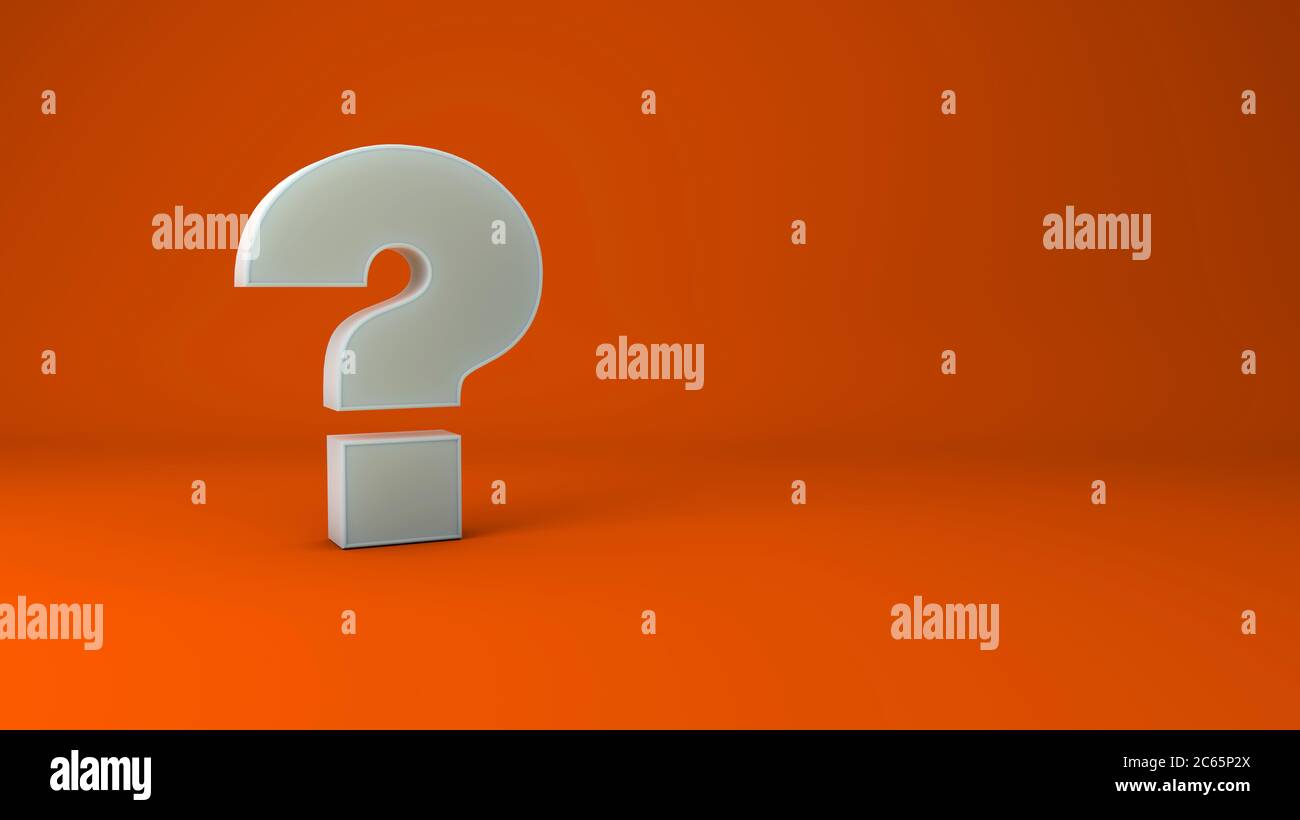3D rendered illustration question mark and red background Stock Photo ...