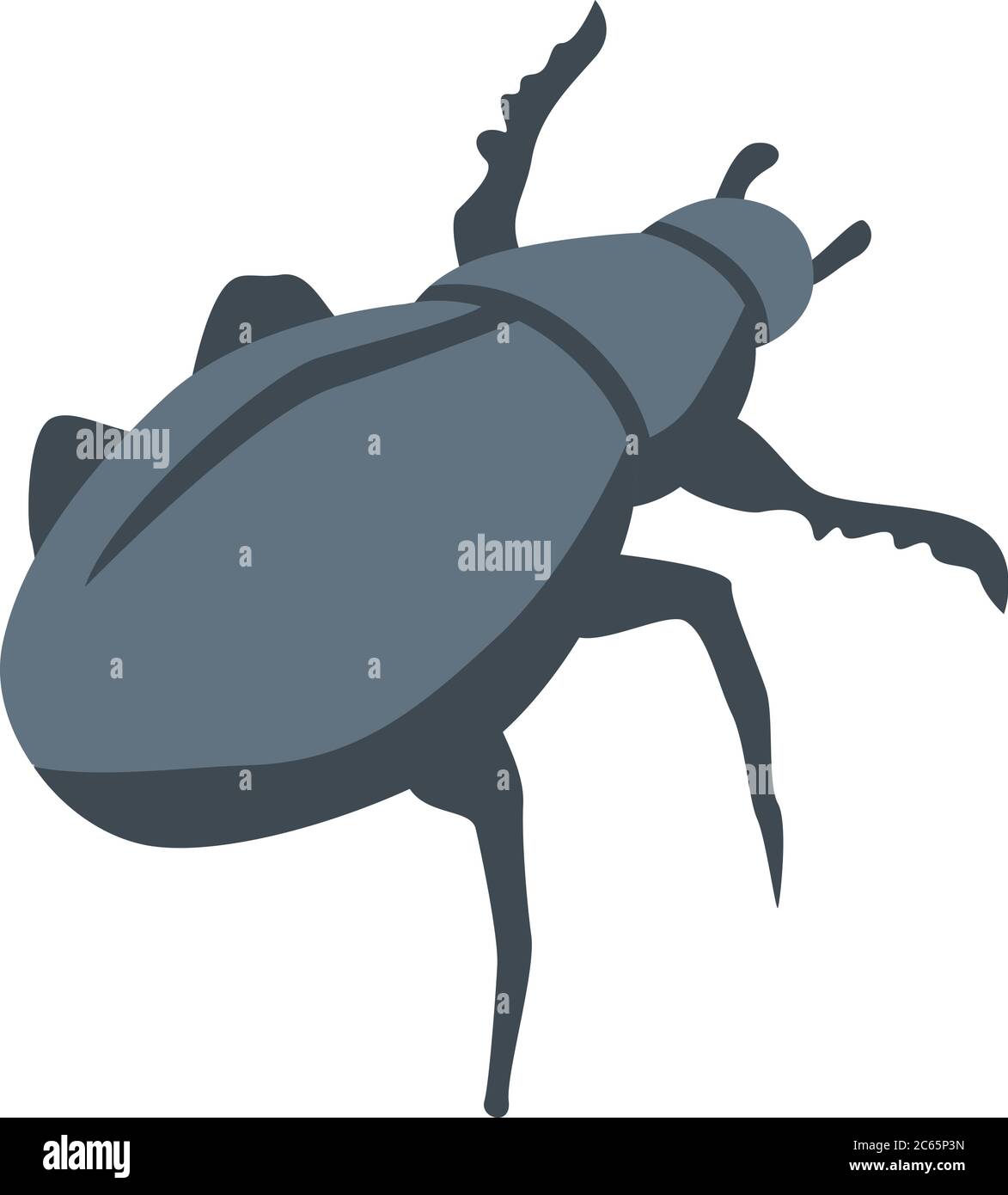 Black scarab beetle icon, isometric style Stock Vector