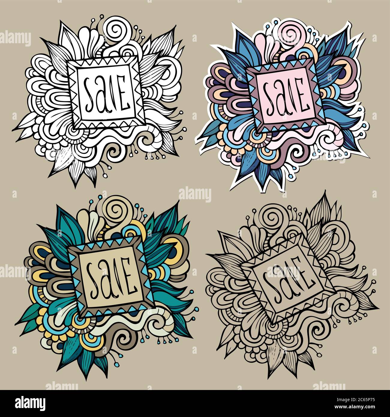 Set of Sale Nature vector Labels Stock Vector Image & Art - Alamy