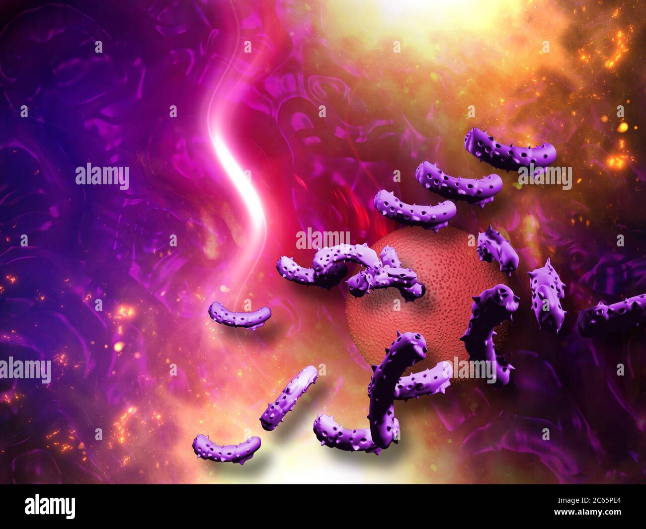 Virus and bacterium background - High Quality 3D Render Stock Photo - Alamy