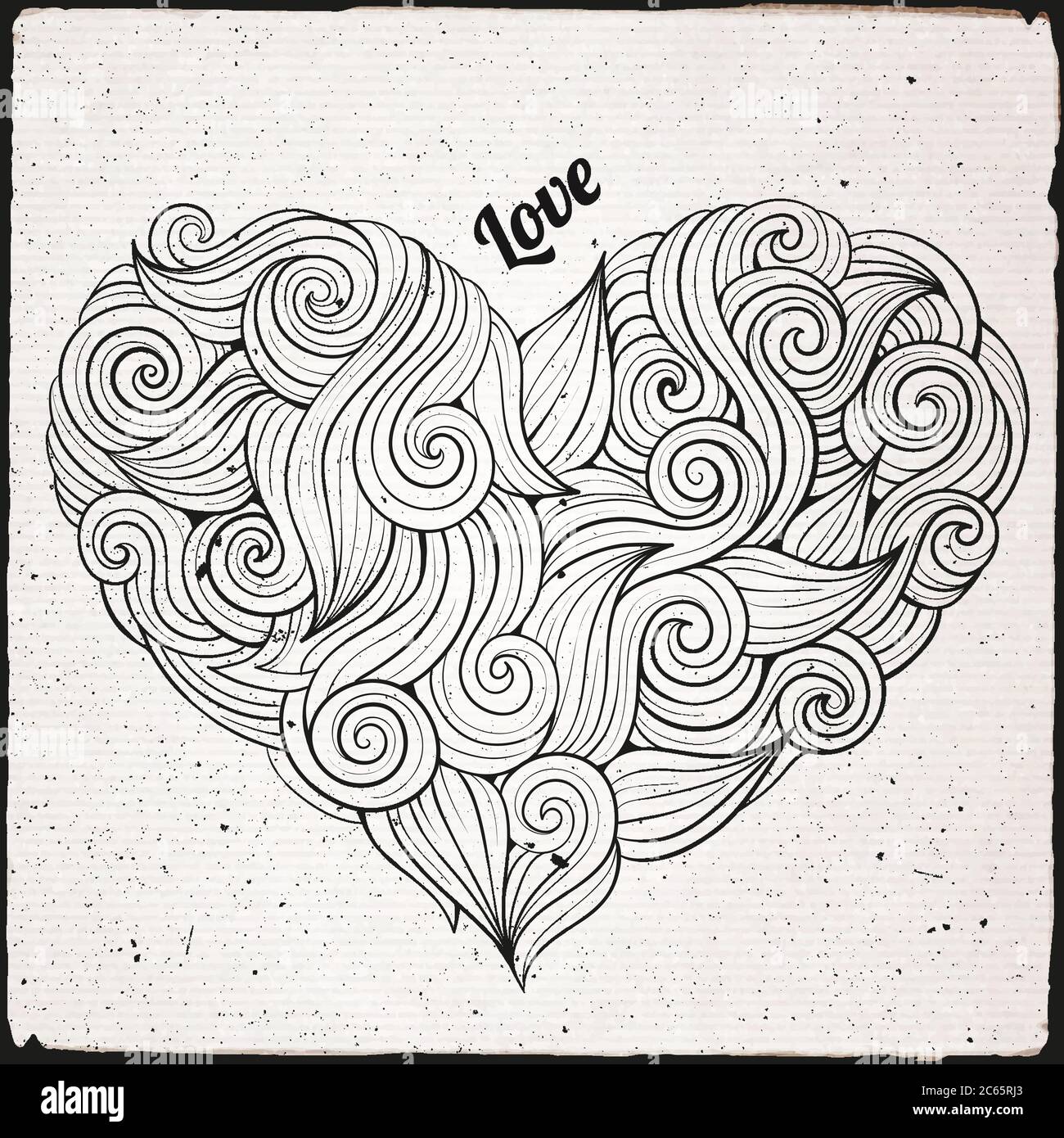 Hand drawn curled vector heart Stock Vector Image & Art - Alamy