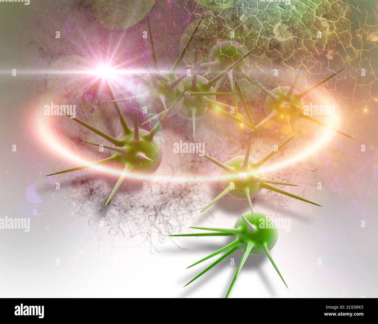 Virus and bacterium background - High Quality 3D Render Stock Photo - Alamy