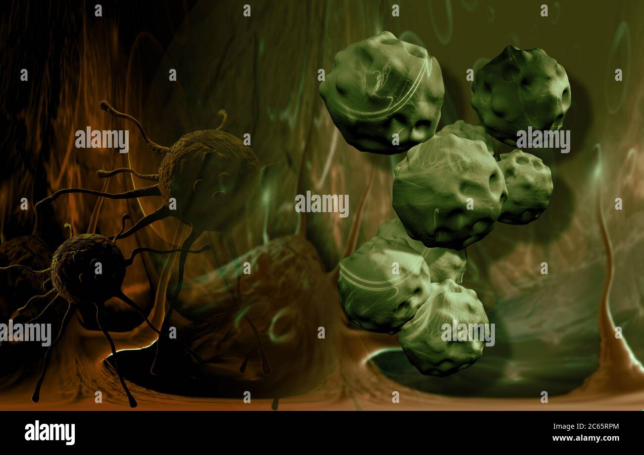 Virus and bacterium background - High Quality 3D Render Stock Photo - Alamy