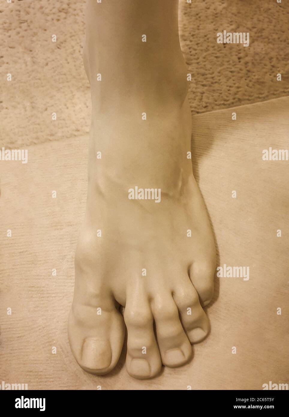 Male foot of ancient Greek sculpture Stock Photo - Alamy