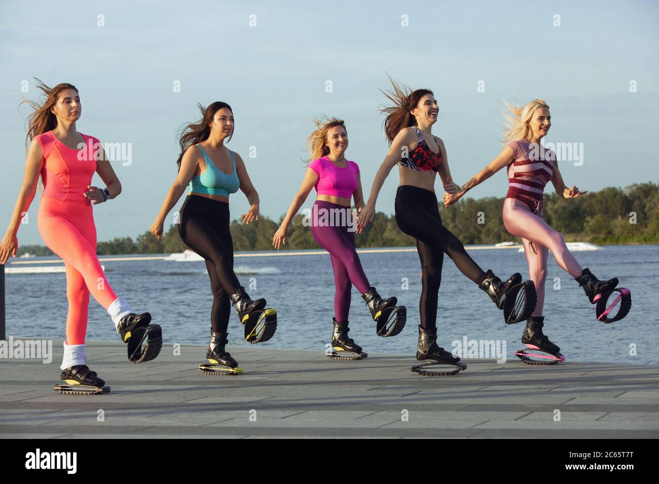 Woman Exercising and Jumping with Kangoo Jumps Shoes Stock Photo - Image of  energy, healthy: 71687136