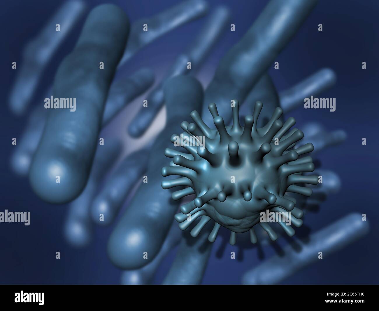 Virus and bacterium background - High Quality 3D Render Stock Photo - Alamy