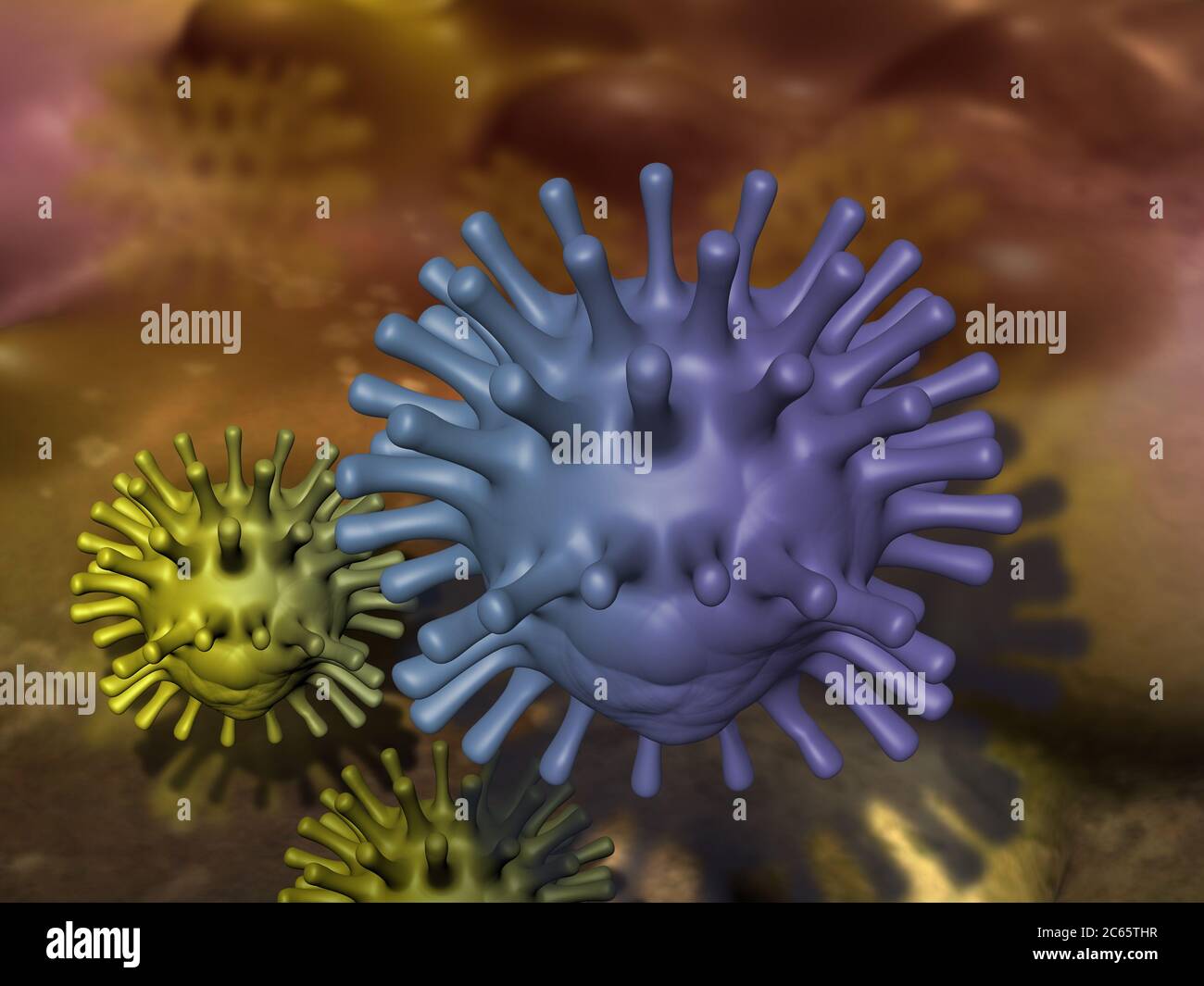 Virus and bacterium background - High Quality 3D Render Stock Photo - Alamy