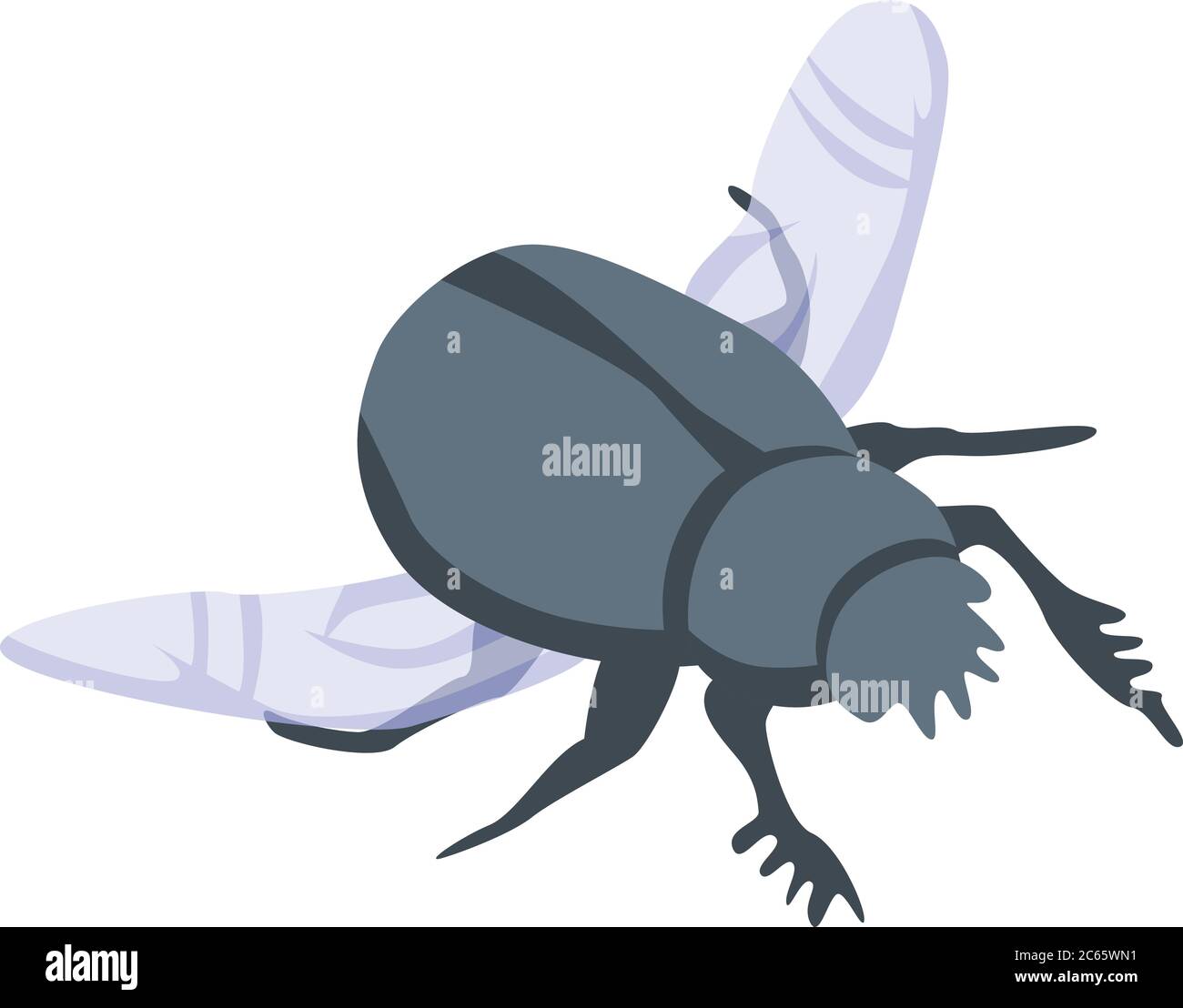 Flying scarab icon, isometric style Stock Vector