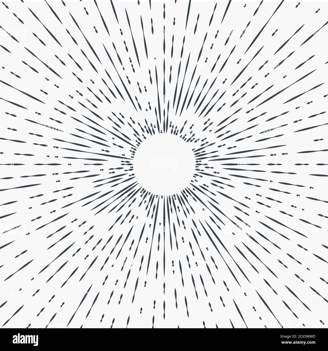Sun burst, star burst sunshine. Radiating from the center of thin beams