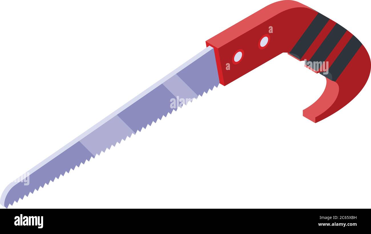 Hand saw icon, isometric style Stock Vector