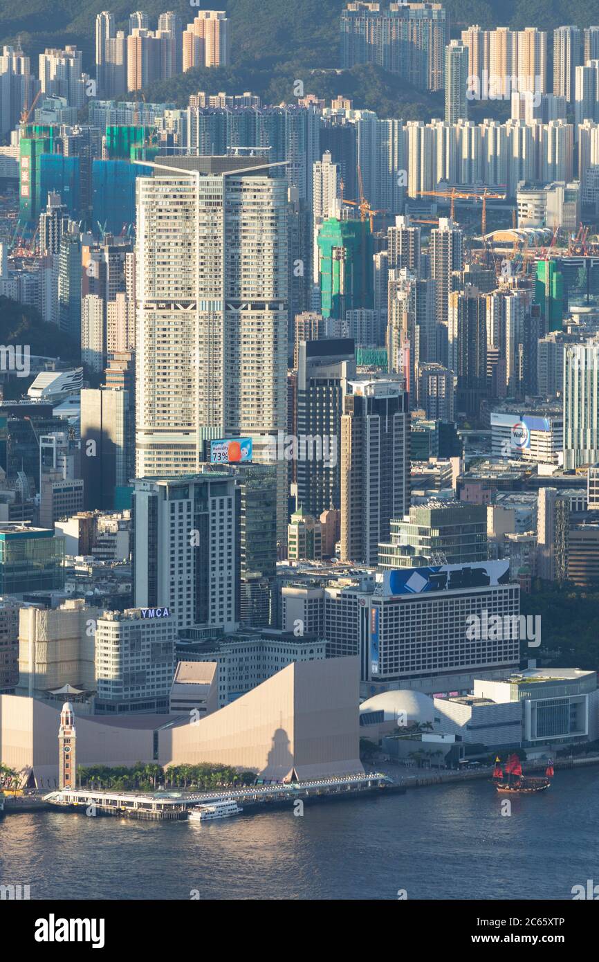 Tsim Sha Tsui and Victoria Harbour, Hong Kong Stock Photo
