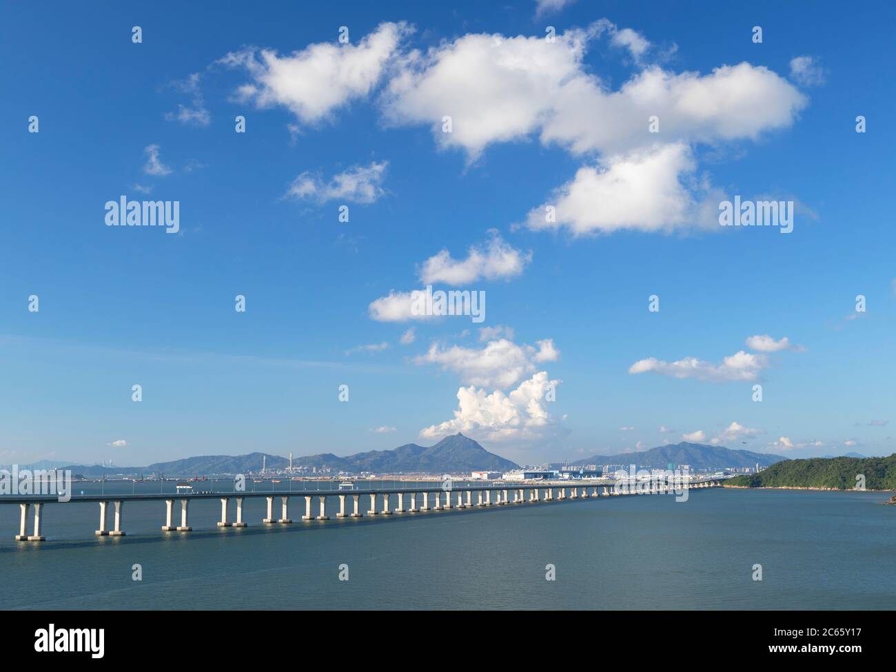 Hong Kong-Zhuhai-Macau bridge and Hong Kong International Airport, Lantau Island, Hong Kong Stock Photo