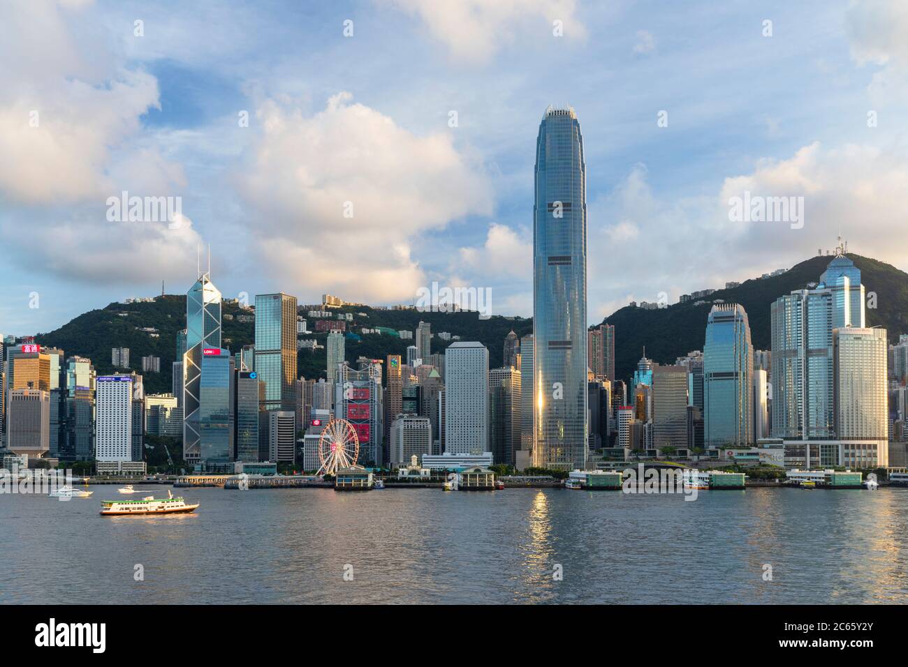 Skyline of Hong Kong Island, Hong Kong Stock Photo