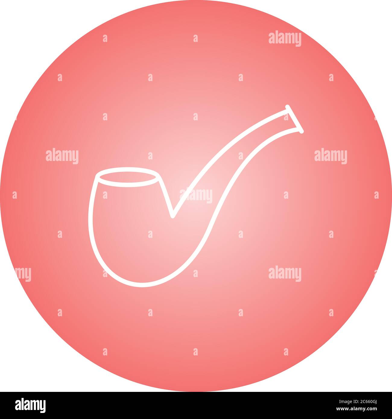 Unique Smoking Pipe Vector Line Icon Stock Vector