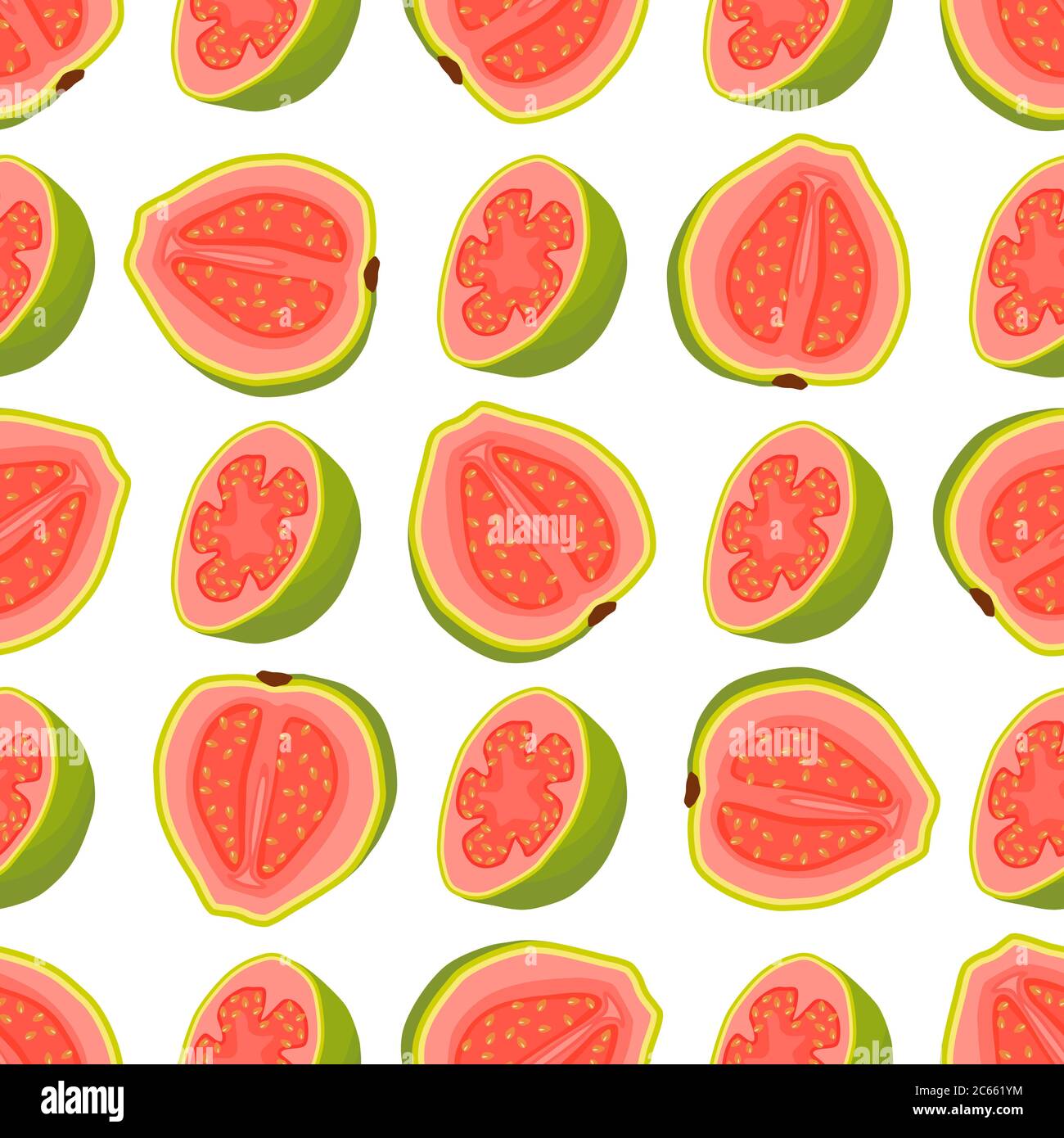 Guava Pattern Illustration on theme big colored seamless guava, bright fruit pattern ...