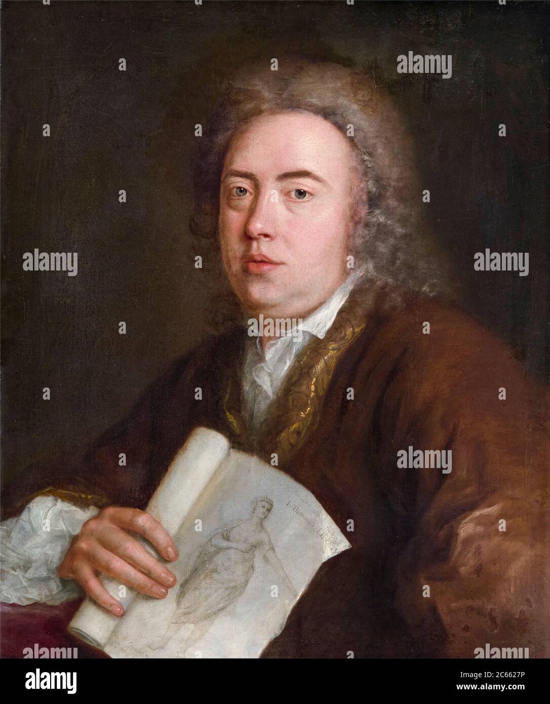 James Thomson (1700-1748), Scottish poet and playwright, portrait painting by Stephen Slaughter, 1736 Stock Photo
