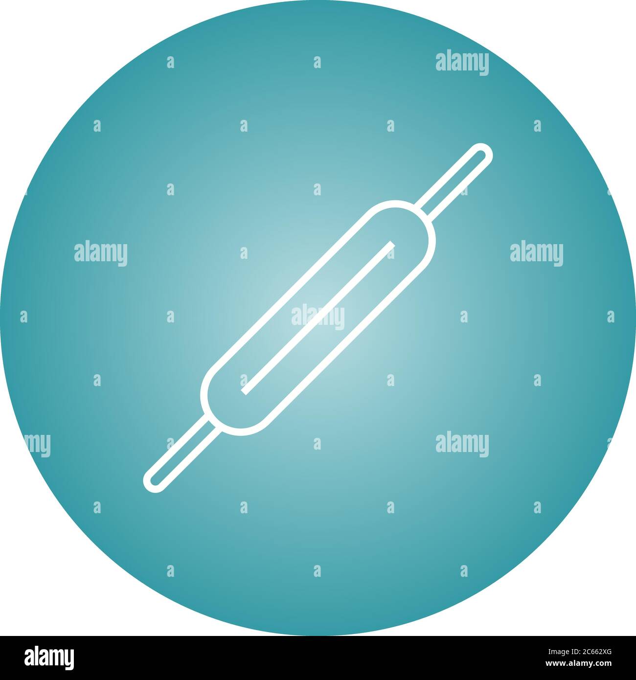 Unique Roller And Pin Vector Line Icon Stock Vector