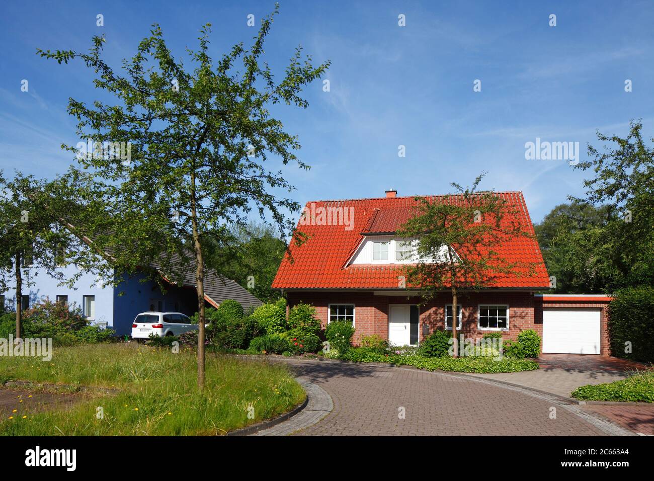 Modern residential house, detached house, BremenGrohn, Bremen, Germany