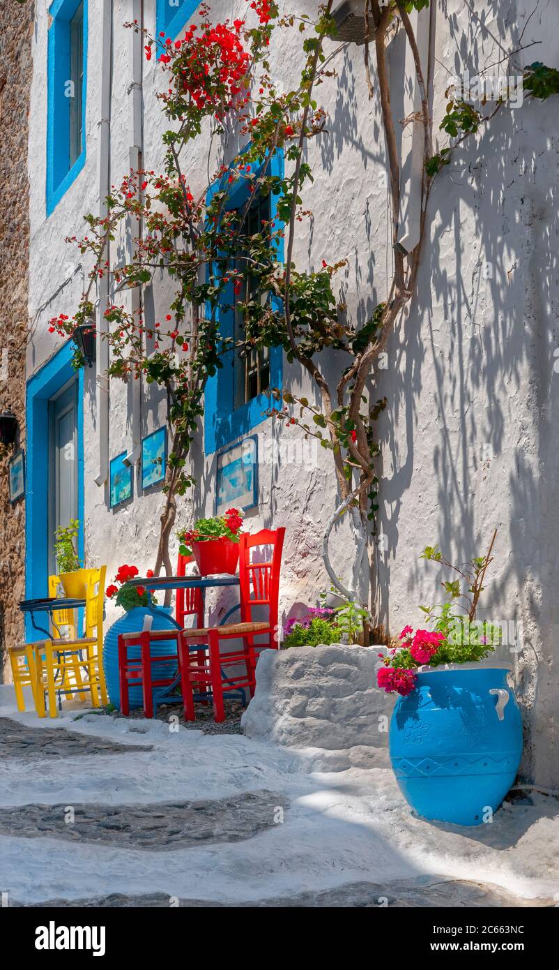 House facade, Mastichari, Kos Island, Greece Stock Photo Alamy
