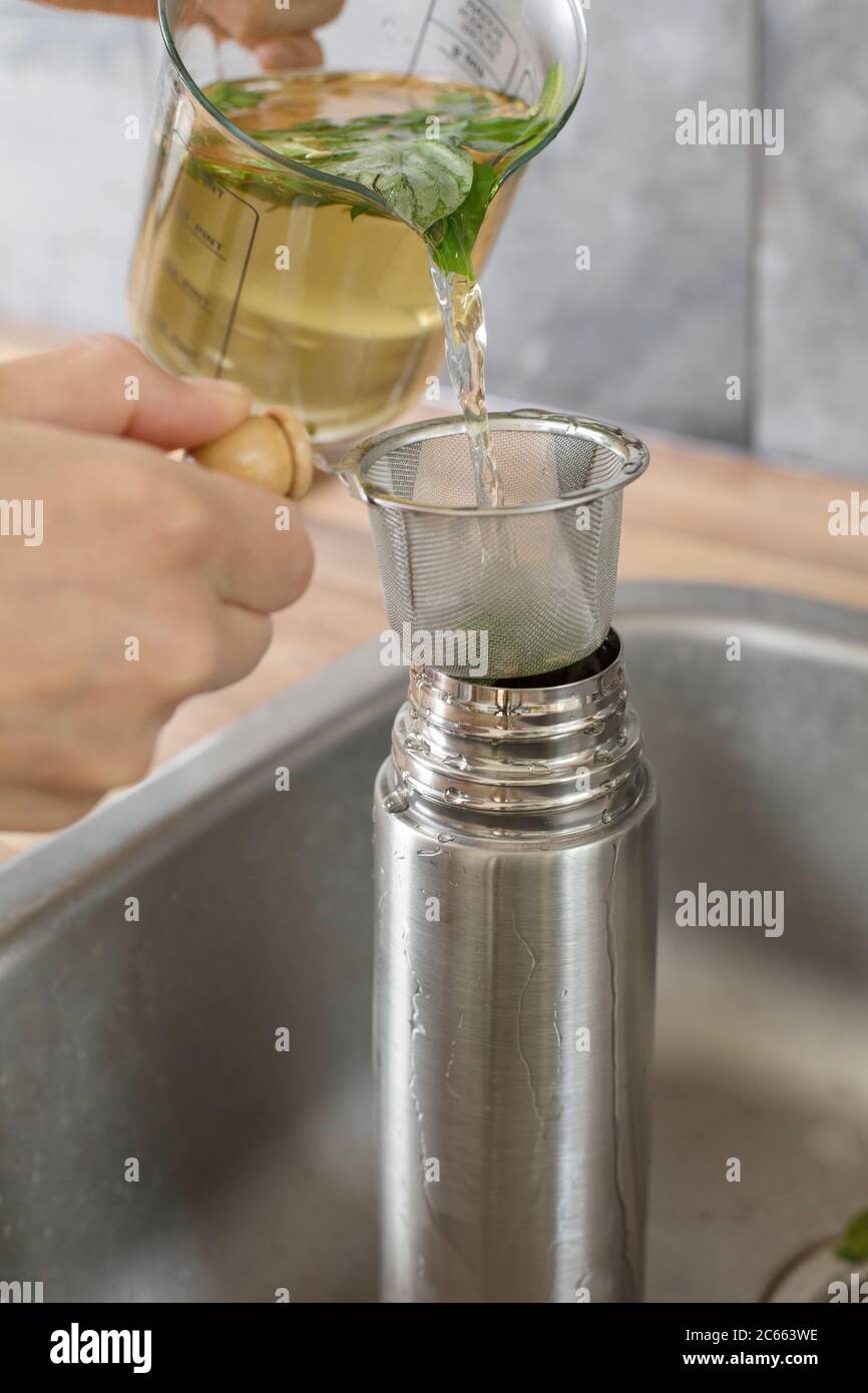 Make your own Ayurveda drink: fill into a thermos flask Stock Photo