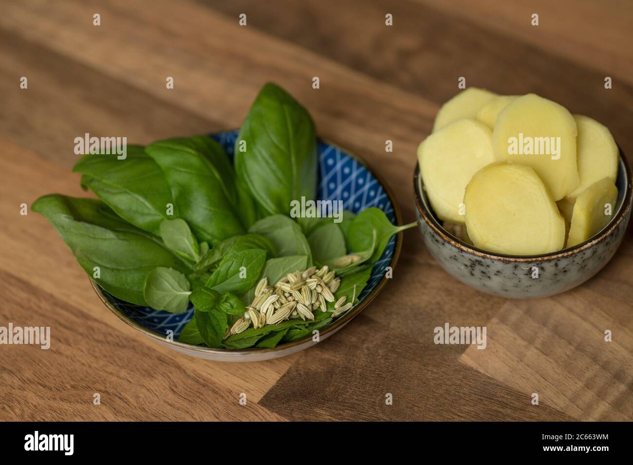 Make your own Ayurveda drink: Ingredients Stock Photo