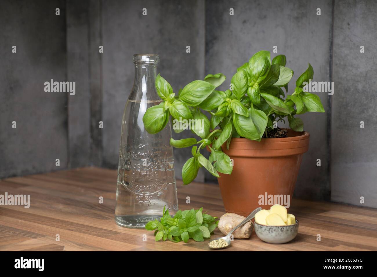 Make your own Ayurveda drink: Ingredients Stock Photo
