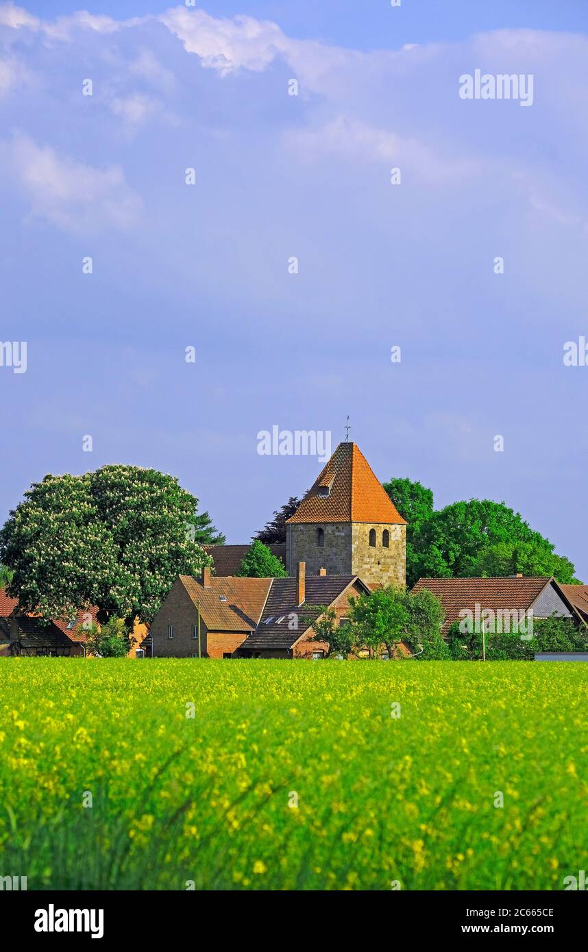 Germany, North Rhine-Westphalia, Petershagen-Buchholz, Church, St. Johannes Babtist, Stock Photo